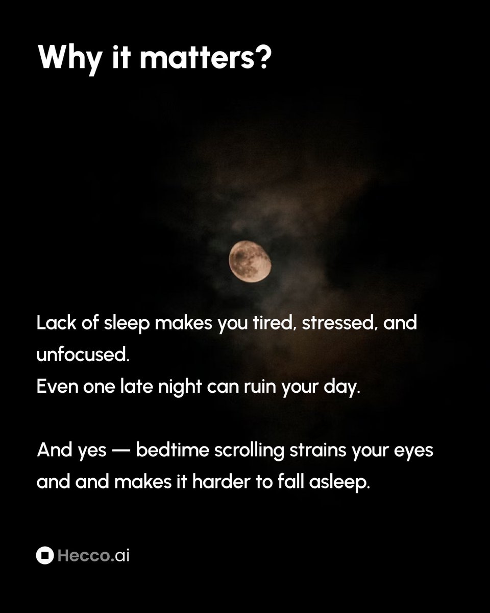Hecco_AI's tweet photo. A good day starts the night before.
Sleep on time. Your body and brain will thank you.

#HeccoAI #SleepWell #HealthyHabits #BetterSleepBetterYou #WellnessMadeSimple #DigitalWellness #HealthTech https://t.co/4zoN2jflc8