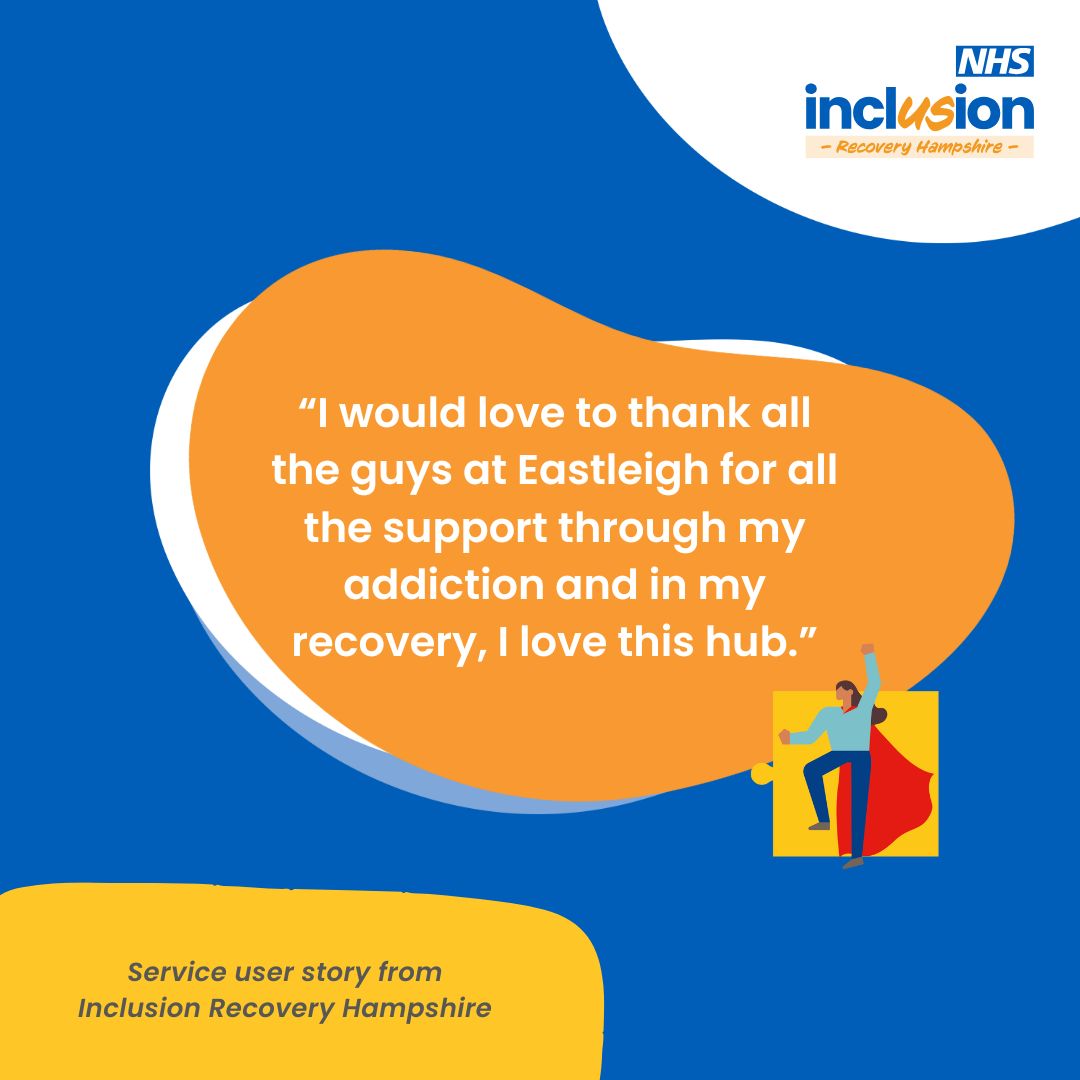 Inclusion Recovery Hampshire (@inclusion_hants) on Twitter photo "It's #FeedbackFriday! π¬
βI would love to thank all the guys at Eastleigh for all the support through my addiction and in my recovery, I love this hub.β
Read the full story on <a href="/careopinion/">Care Opinion</a>: orlo.uk/jNklM" "It's #FeedbackFriday! π¬
βI would love to thank all the guys at Eastleigh for all the support through my addiction and in my recovery, I love this hub.β
Read the full story on <a href="/careopinion/">Care Opinion</a>: orlo.uk/jNklM"