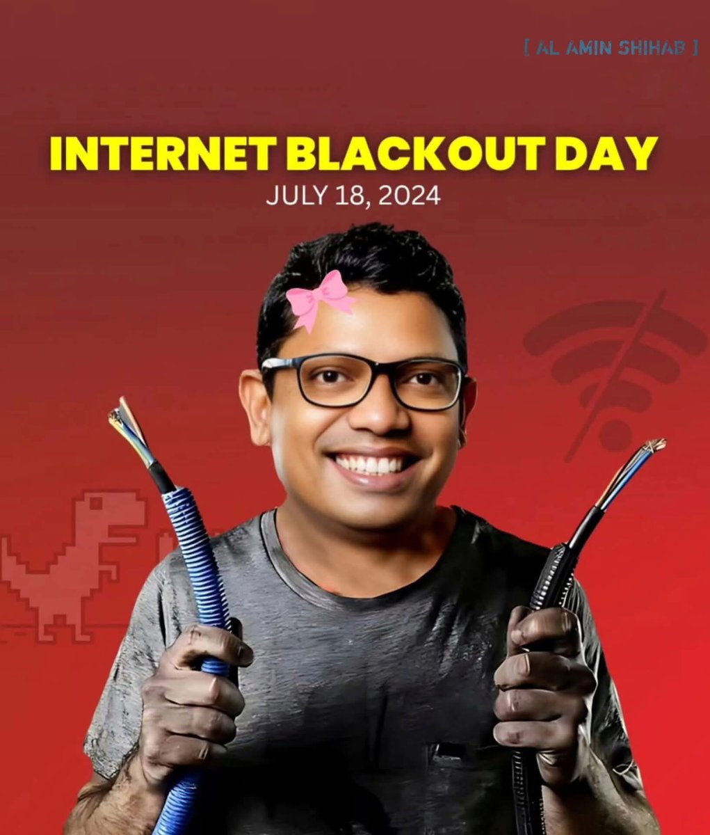 itz_Manta28's tweet photo. Amra internet bondho korini, internet bondho hoye geche! 🤡

- Zunaid Ahmed Palak, 18 July, 2024 https://t.co/s1pEk298Yi