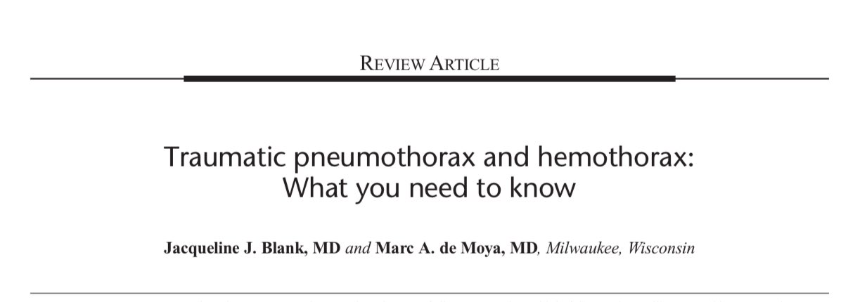🧵NEUMOTÓRAX Y HEMOTÓRAX TRAUMÁTICOS

Todo lo que necesitas saber para manejarlo como en urgencias.

Basado en Blank &amp; de Moya (J Trauma Acute Care Surg, 2025).

🫡 Let’s go: