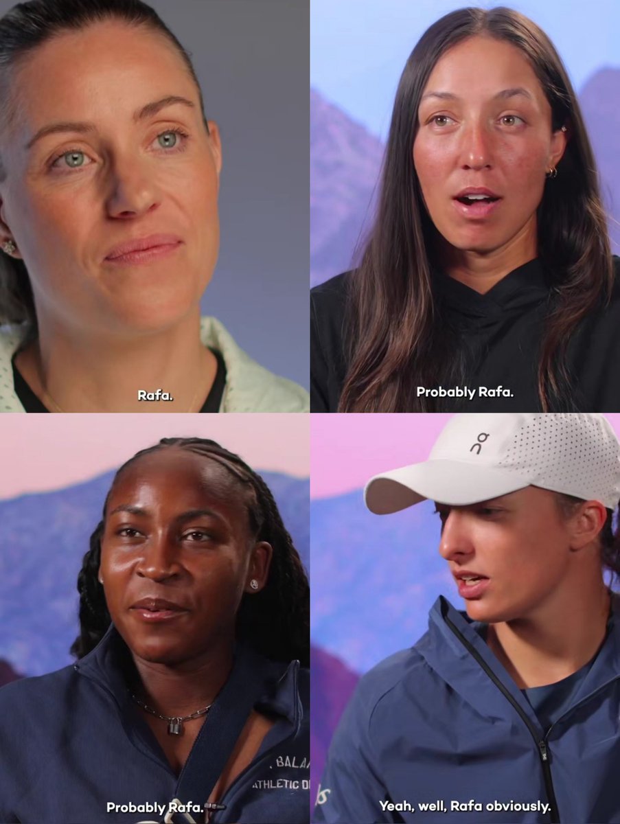 nadalprop_'s tweet image. A few players were asked, "Who's your dream mixed doubles partner?"
And they all chose Rafa Nadal. 🐐
