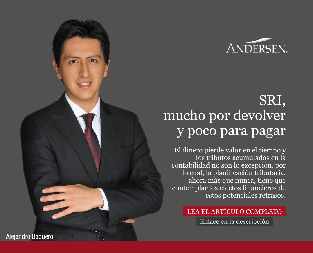 Andersen_EC's tweet image. 💡 Alejandro Baquero, Tax Manager de Andersen y comunista de la revista Forbes, compartió recientemente un artículo que analiza los retrasos en las devoluciones frente a la agilidad en la cobranza de impuestos.
📖 ow.ly/Mv0q50WpeK5
#TeamAndersen #Impuestos #Ecuador