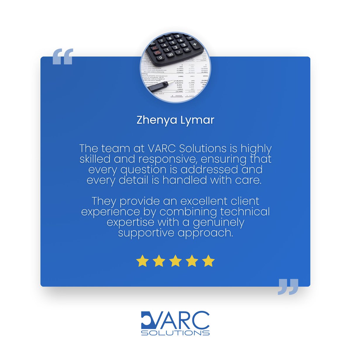 VARC_Solutions's tweet photo. Combining deep technical expertise with a genuinely supportive approach is the foundation of our client experience. 

Our team is committed to being responsive, meticulous, and ensuring every client feels cared for.

Thank you, Zhenya, for your kind words!

 #VARCSolutions https://t.co/bw9cKKkymC