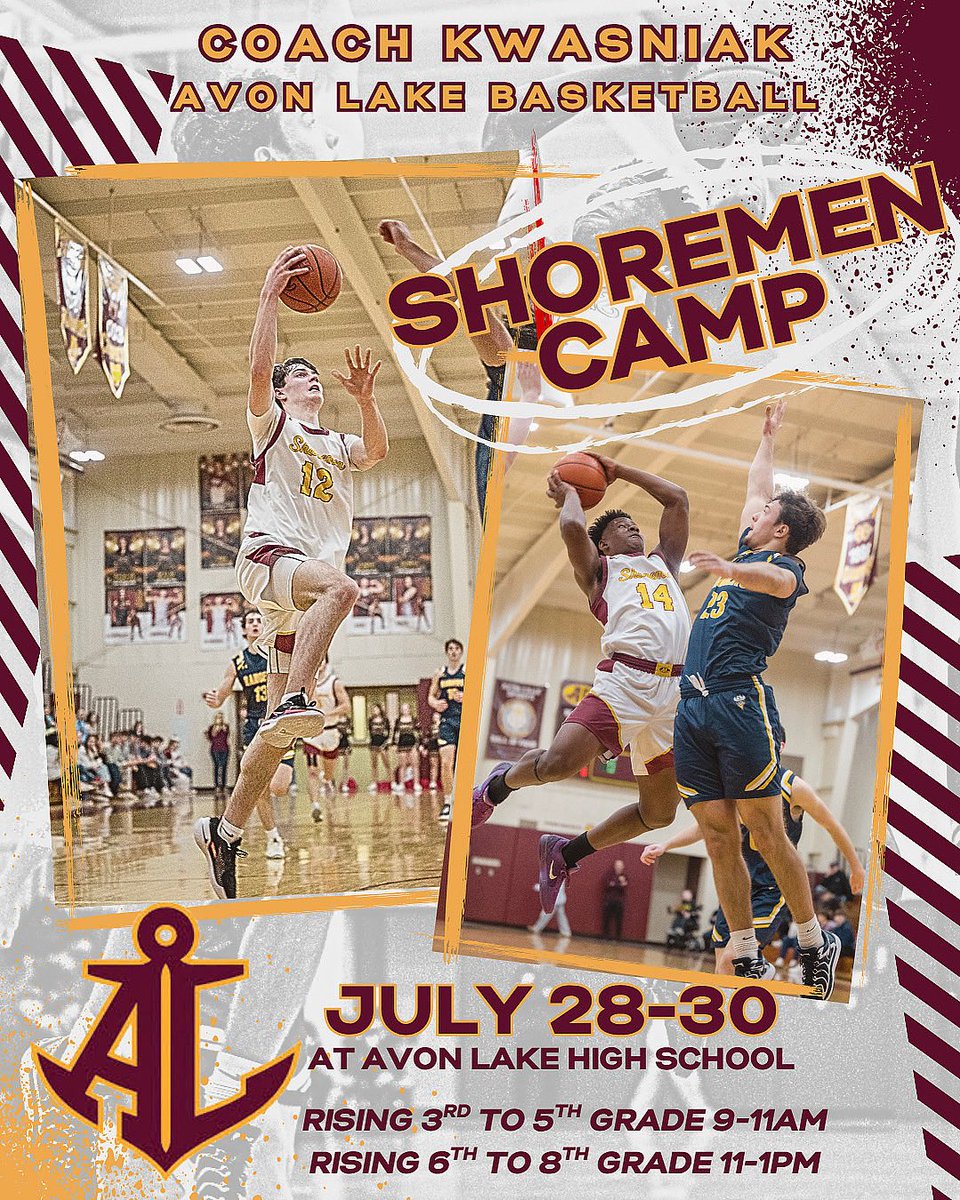 Spots filling up!  Don’t forget to register!  Use link below.  Camp will be run by new head coach Kwasniak and ALHS basketball players!   

Register for camp here:
events.hometownticketing.com/boxoffice/avon…