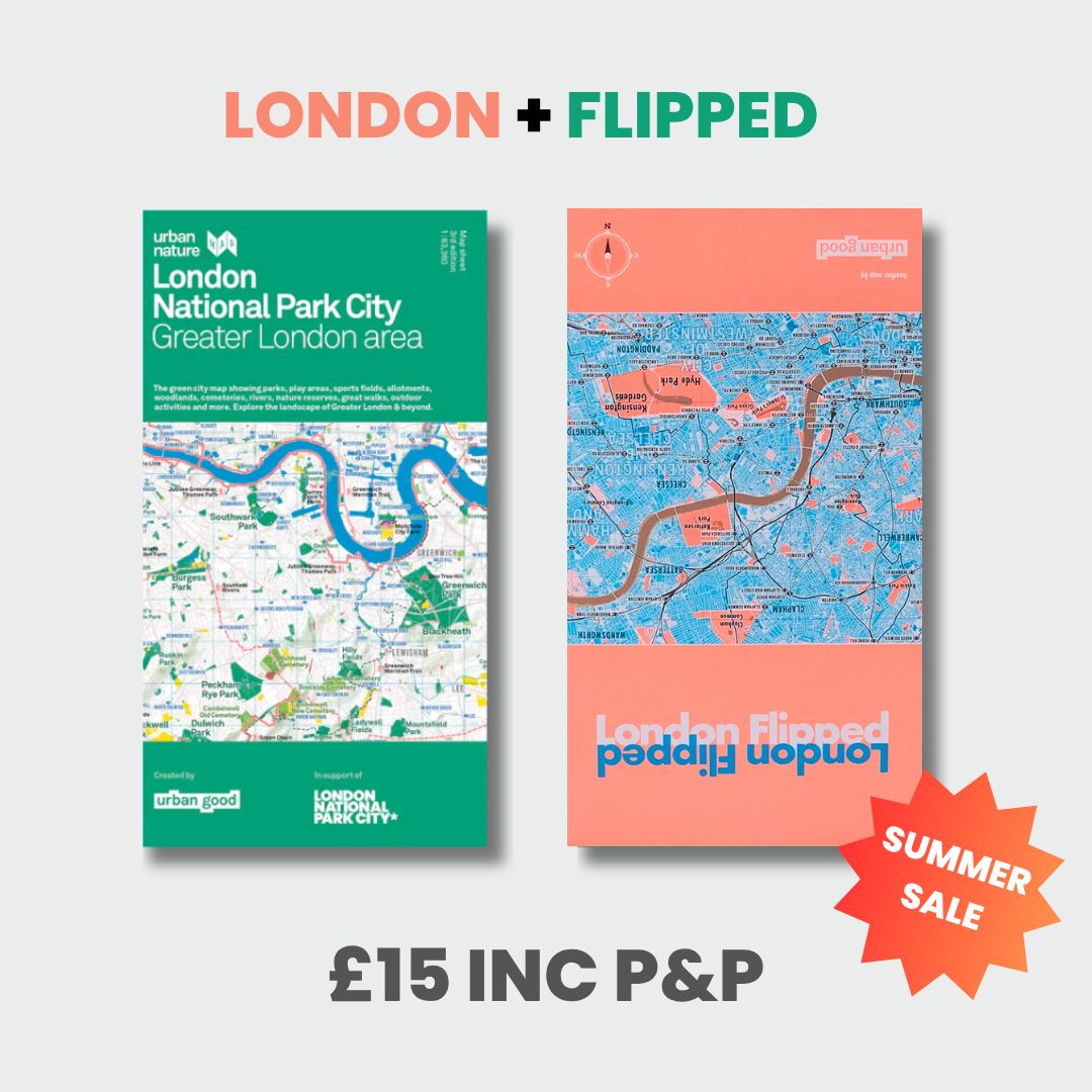 LondonNPC's tweet image. SUMMER SALE: For a limited time only get your copy of the London National Park City Urban Nature Map plus the topsy turvy London Flipped Map for a combined price of just £15 including post &amp;amp; packaging within the UK.

buff.ly/VMBHdd5