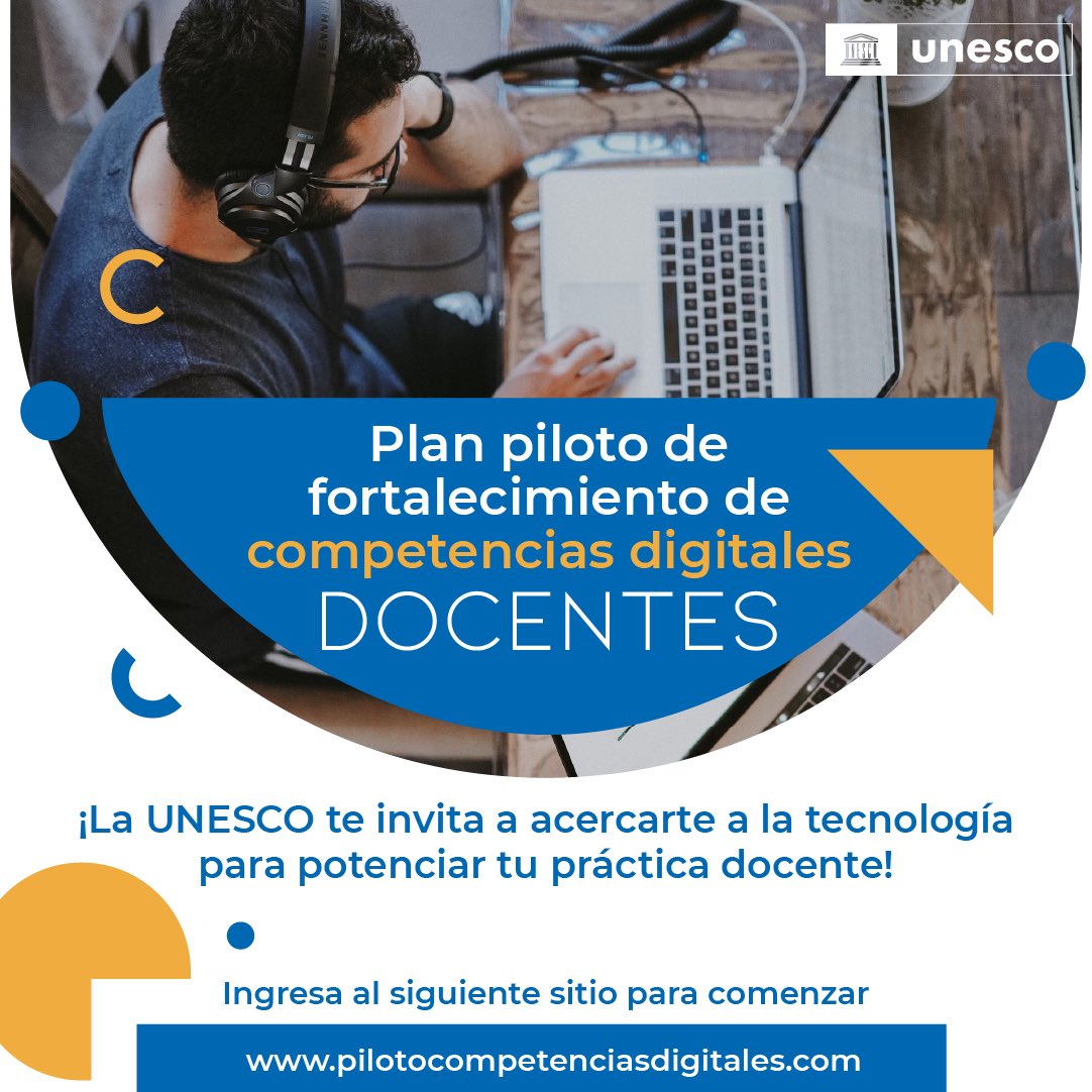 UNESCOSantiago's tweet image. ¡La UNESCO te invita a acercarte a la tecnología para potenciar tu práctica docente!
Las y los docentes de Chile ahora pueden valorar y mejorar sus competencias digitales en una nueva plataforma en línea que entrega rutas formativas personalizadas.
👉 unesco.org/es/articles/do…