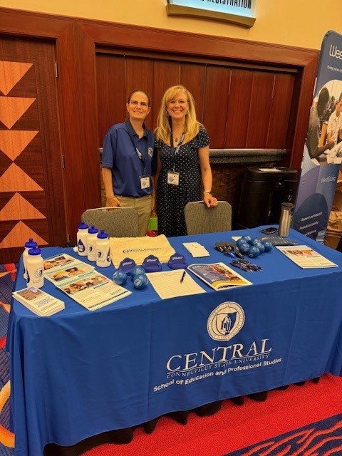 CCSU's tweet image. Drs. Megan Mackey & Maria Mongillo represented the School of Education at the 2025 Empowered to Lead Symposium, hosted by the CT Teacher of the Year Council—bringing educators together to inspire the future of teaching💙🔱
#WeAreCentral