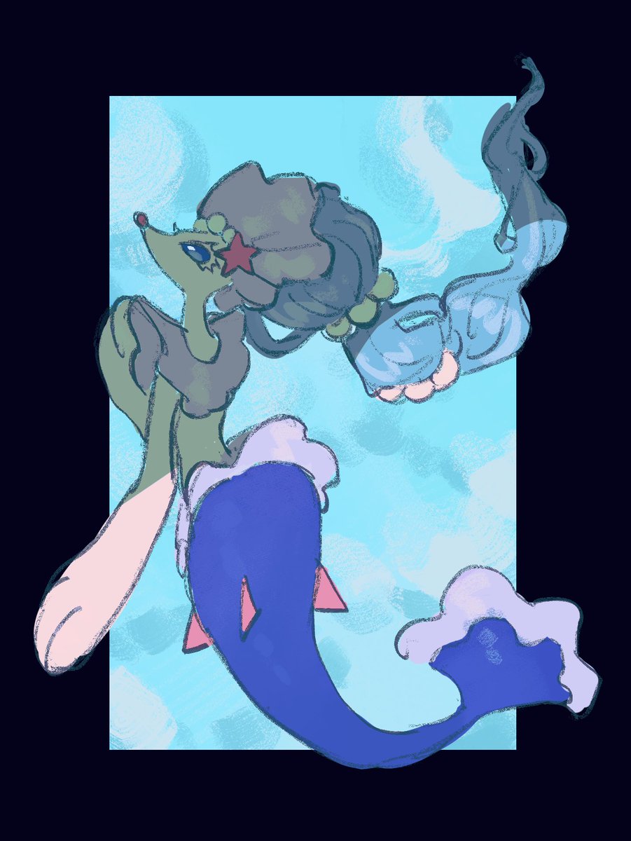 hoenn_0260's tweet image. #ポケモン版深夜の真剣お絵描き60分一本勝負
アシレーヌ🫧