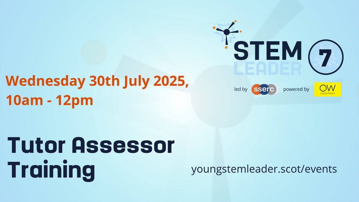 YoungSTEMLeader's tweet image. Our STEM Leader Level 7 encourages learners (16+) to develop skills, confidence 💪 and passion through independent research, supported by you 🫵 their trained Tutor Assessor! 🌟Join our free training below⬇️to get started delivering
youngstemleader.scot/event-details/…
