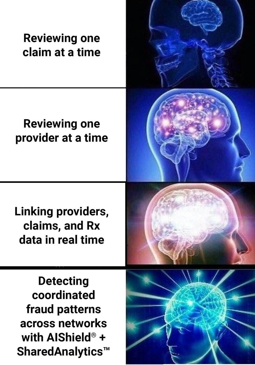 HCFraudShield's tweet image. From claims to conspiracies, get the full picture.
🧠 AIShield + Shared Analytics connect the dots across data silos so you catch the fraud rings others miss.

#HCFS #HCFraudShield #AIShield #SharedAnalytics #HealthcareFraud #FraudDetection #HealthPlans #FWAE #DataAnalytics