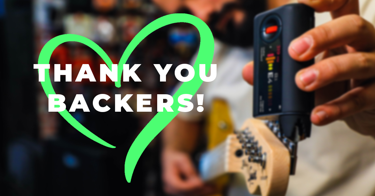 A big thank you to everyone who backed Roadie 4 and helped us raise over $300,000 on Kickstarter. Your support means the world to us and we can’t wait to get Roadie 4 into your hands!
#Roadie4 #Kickstarter #ThankYou #SmartTuner #GuitarGear