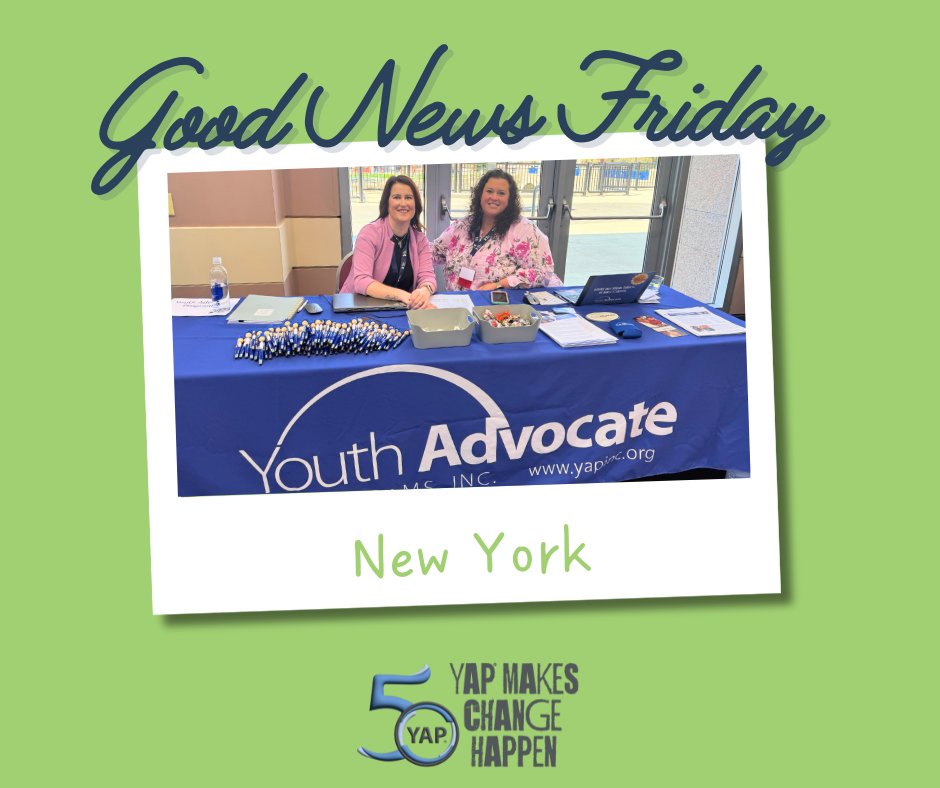 #GoodNewsFriday ☀️- YAP Regional Directors Kasey Young and Dana LaCoss attended the Northeast Child Abuse Conference in April in Rochester, NY to learn and share information about what YAP does. The conference is hosted by the Child Advocacy Center of Greater Rochester.
#YAP50