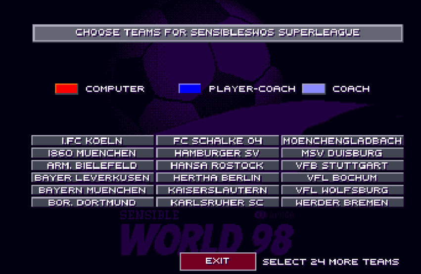 SensibleSWOS's tweet photo. Bundesliga

#SensibleSoccer #SWOS #retrogaming #retrogames #retrogamer #Amiga #Commodore #90s #nostalgia #football #soccer #gaming #GamersUnite #Germany #Bundesliga #Munich #Dortmun #BVB #Berlin #Stuttgart #Leverkusen https://t.co/L0q7XGIF4E