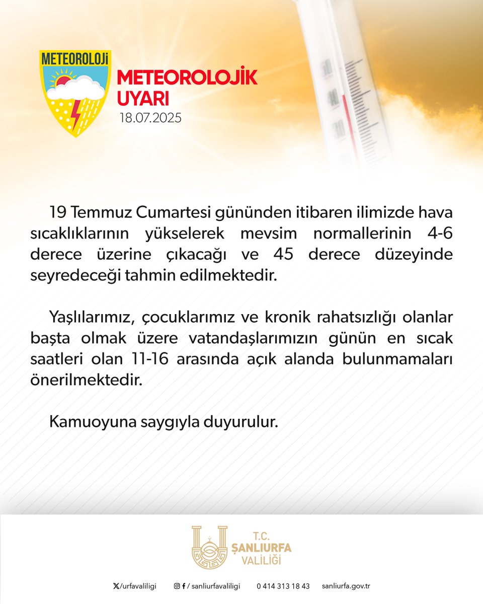 ⚠️ Meteorolojik Uyarı