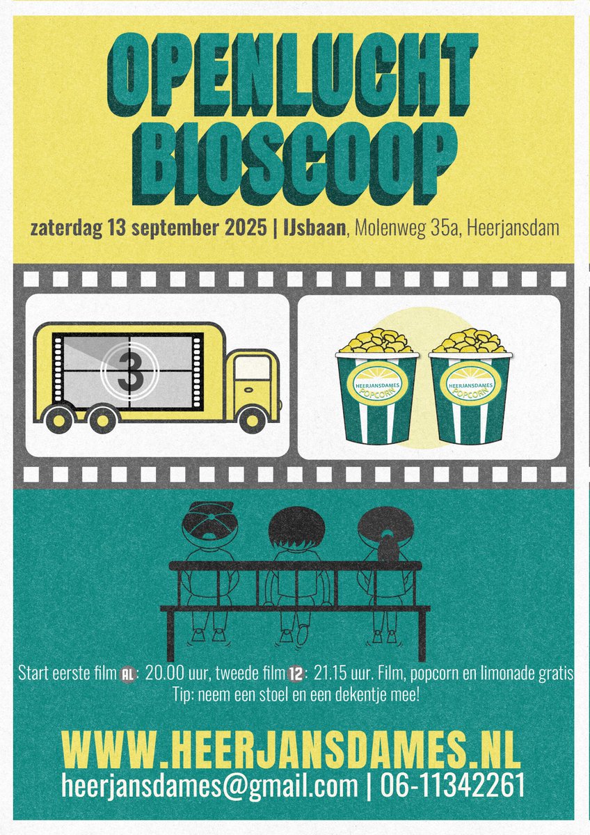 YHanselman's tweet photo. Voor in de agenda: de Openluchtbioscoop!
Wil je weten welke films er draaien? Stuur een mailtje naar heerjansdames@gmail.com
Neem een stoel mee en iets warms. Wij hebben limonade en popcorn gratis. Koffie, thee en wijn te koop. Maar je kunt natuurlijk ook zelf iets mee nemen. https://t.co/2IXphUp0TO