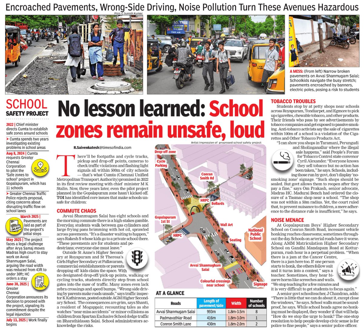 Sai Venkatesh R (@saivenkateshr1) on Twitter photo A delve into how a <a href="/mkstalin/">M.K.Stalin</a> endorsed project has hardly kicked off in Chennai.
In 2022, at a CUMTA meeting, CM urges officials to make pathways to schools safe for students by regulating traffic and upgrading infra. For <a href="/TOIChennai/">TOIChennai</a> A delve into how a <a href="/mkstalin/">M.K.Stalin</a> endorsed project has hardly kicked off in Chennai.
In 2022, at a CUMTA meeting, CM urges officials to make pathways to schools safe for students by regulating traffic and upgrading infra. For <a href="/TOIChennai/">TOIChennai</a>