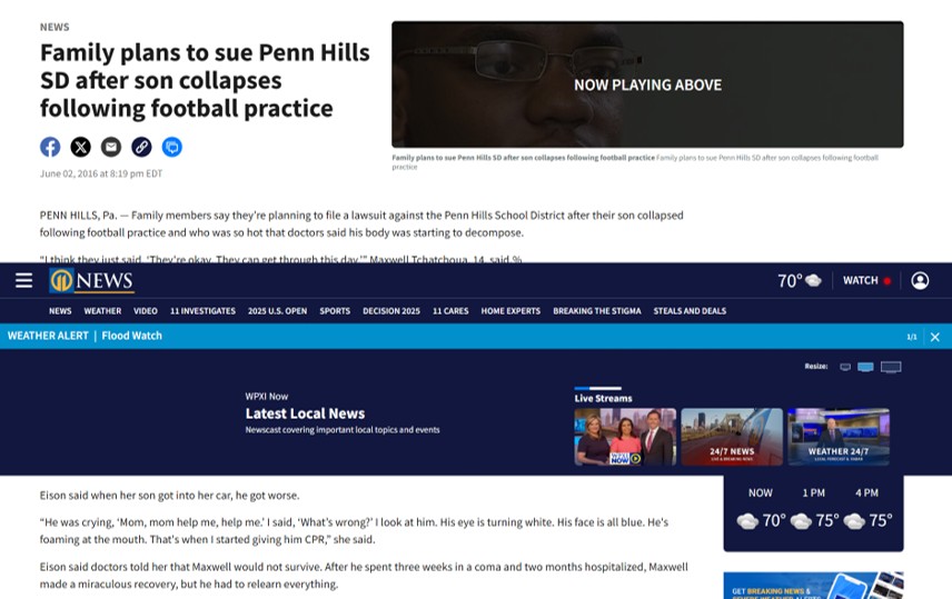okatc_scott's tweet image. Maybe, 9 yrs after Maxwell Tchatchoua's football EHS, Penn Hills is abiding traditional, yet ineffective, EHS preventive strategies? Giving the benefit of the doubt, for now...but why are linemen sprinting? Time to embrace a new paradigm for prevention of football EHS! @NATA1950