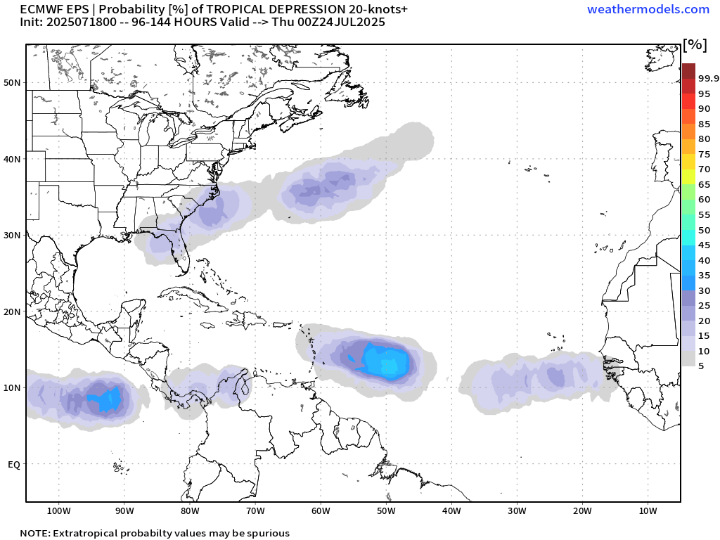 HurricaneManWx's tweet image. As other forecasters have noted, a subtle signal is emerging in the MDR next week, coinciding with the passage of a Kelvin wave through the area.