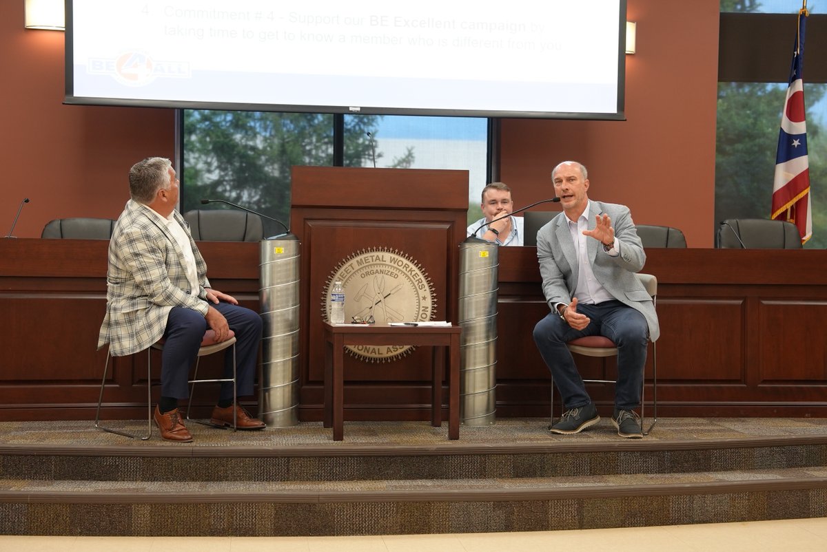 SMACNA's tweet image. Yesterday evening, SMACNA and SMART hosted the first-ever BE4ALL Town Hall in Cleveland, Ohio—the hometown of both SMACNA President Tom Martin and SMART General President Michael Coleman, who paneled this industrywide conversation together.
The event brought together industry…