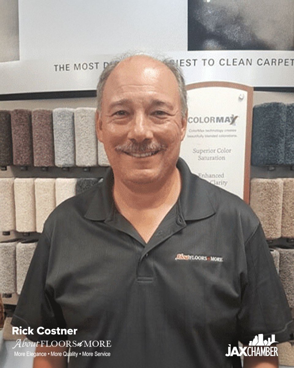 JAXChamber's tweet image. ✨ Rick Costner has been a Chamber member for over 17 years, supporting our local business community while helping Jacksonville homeowners transform their spaces.
As the owner of About Floors n’ More, Rick takes pride in offering quality flooring and remodeling services with…