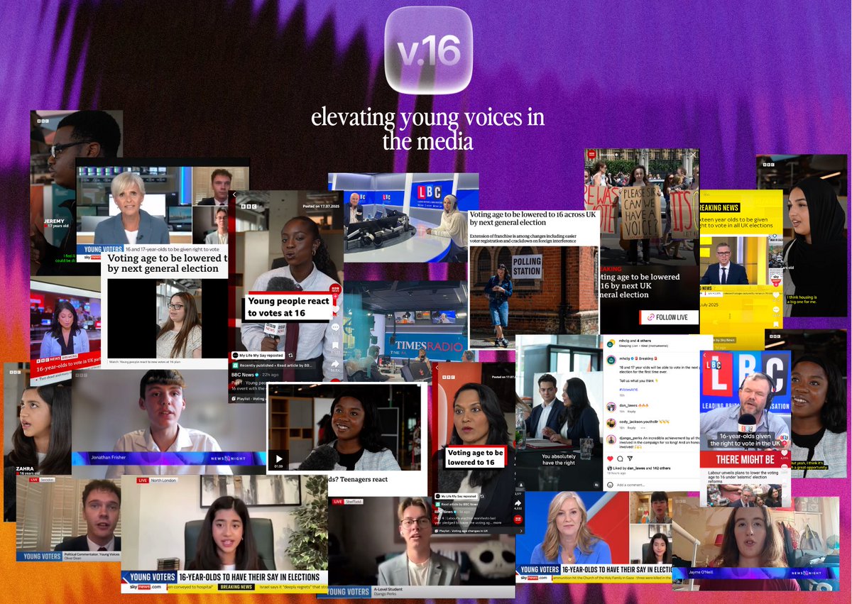 mylifemysay's tweet image. 🚨 SUCCESS - Votes at 16 is happening - and we made sure that young people had the mic 🎤
@mylifemysay managed to get young voices heard on Newsnight, LBC, Times Radio, 5Live, Sky News, Heart, Capital, BBC News, Reuters & more.
This is youth-led democracy in action. #votesat16
