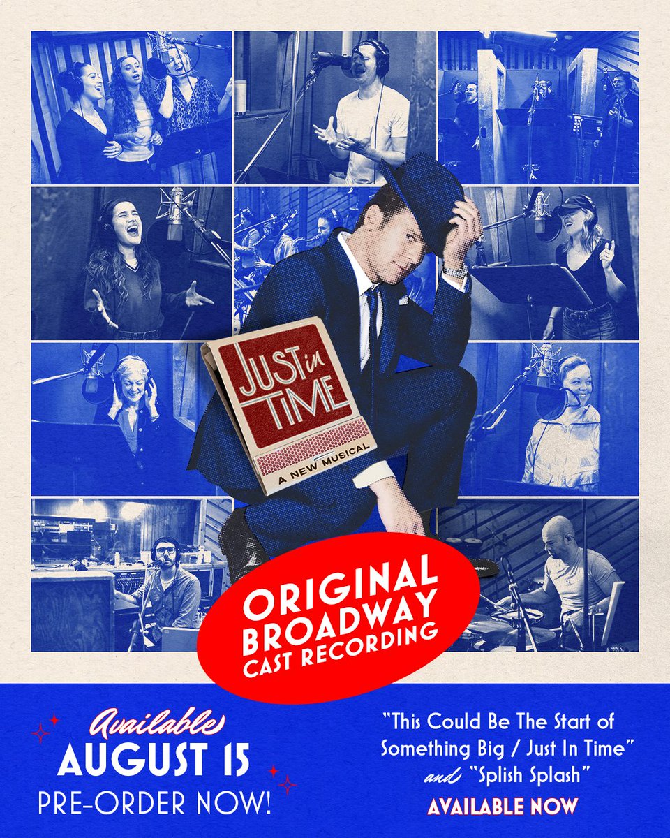 The #JustInTimeBway Original Broadway Cast Recording will be released on August 15! Pre-order now: justintime.lnk.to/just-in-time-O…

Stream "This Could Be The Start of Something Big/ Just In Time" and "Splish Splash" now 💙