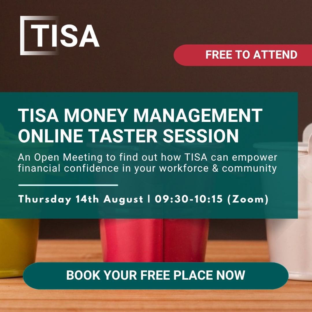This Financial Awareness Day (14th August), we’re offering a free 45-minute online Taster session from our Essentials for Money Management programme.

Ideal for HR, L&amp;D, CSR leaders and community champions.

Learn more 🔗 tisa.uk.com/money-manageme…