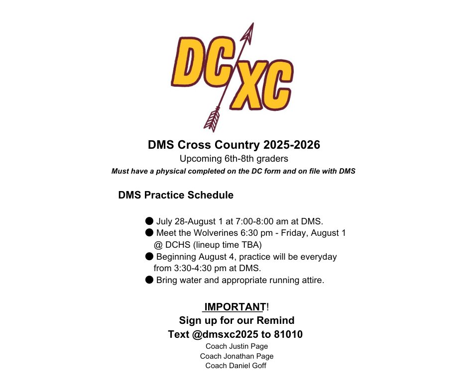 DMS Cross Country Information