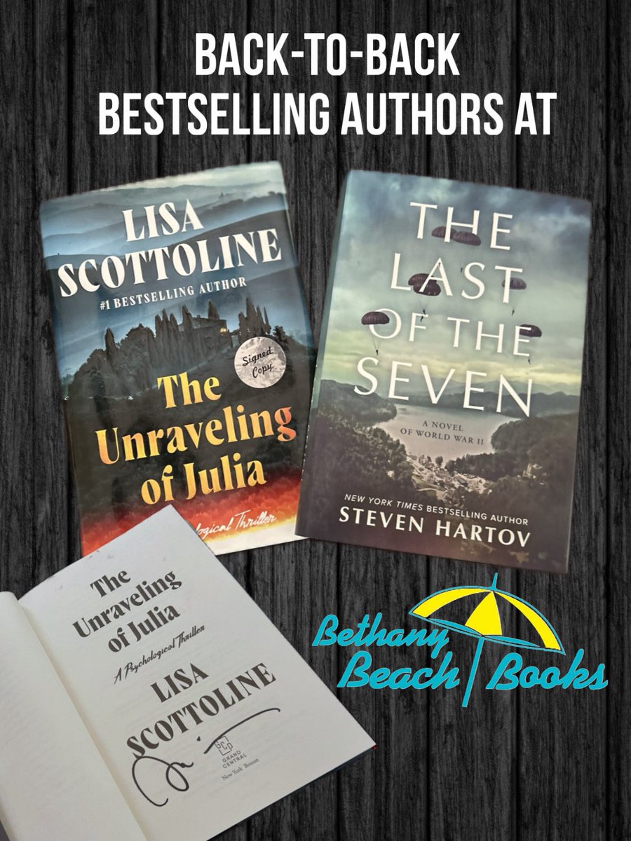 Steven_Hartov's tweet image. Great turnout this week at the @BethanyBooks author event for my #WWII thriller THE LAST OF THE SEVEN. My wife and I love this store and its magnificent staff so we stopped in the following day before heading out and met the brilliant @LisaScottoline there signing for her brand…