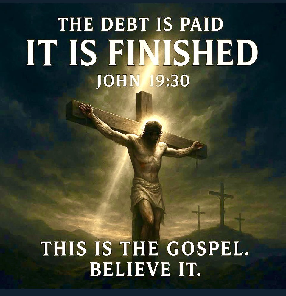 GoodShepherd316's tweet image. The Gospel is NOT,
it is
finished …………..and.
The Gospel is Good News because JESUS paid a debt we could never pay
and
this is where the Gospel is different from all man made works based world religions.
You either believe CHRIST is enough by faith
or you don’t.
🩸