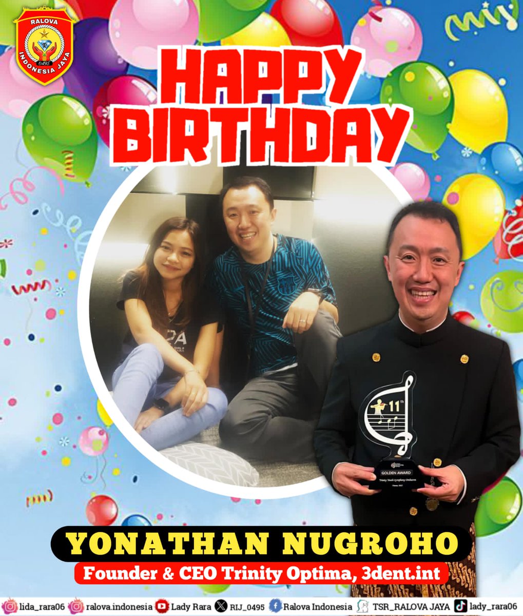 Happy Birthday Pak Yo... ❤️✨
Keluarga besar <a href="/lida_raravc/">Rara Lida</a> &amp; <a href="/RIJ_0495/">Ralova.Indonesia</a> mengucapkan selamat ulang tahun buat Pak Yo " YONATHAN NUGROHO "🥳😍

Wish You All The Best Pak Yo <a href="/yonathan1676/">Yonathan Nugroho</a> dan doa terbaik dari Kakak #Ralova untuk Pak Yo✨