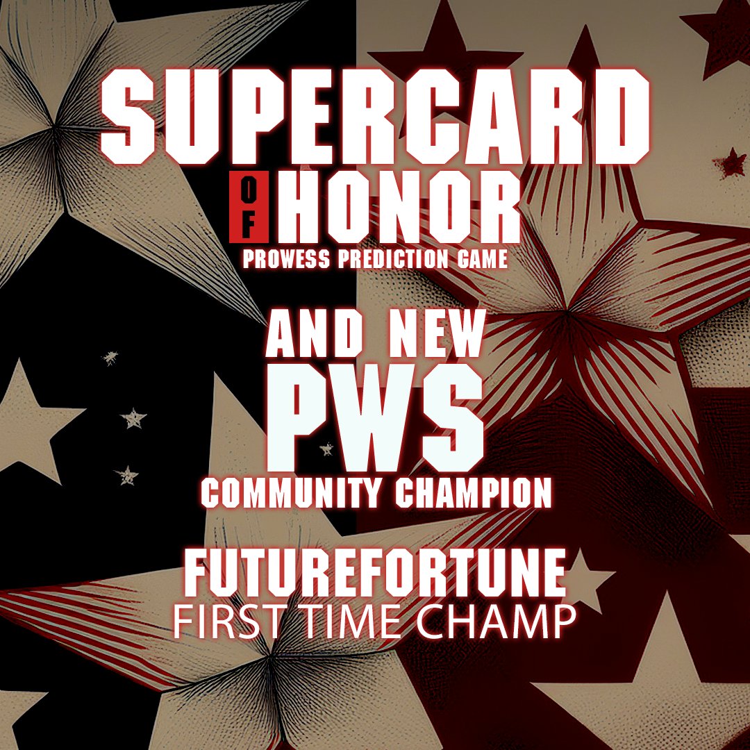 PWScorecards's tweet image. #ANDNEW Prowess ROH Champion
FutureFortune
First-Time Champ
Thanks for playing along with #pws for #ROH #SupercardofHonor, we will be back this weekend for #slammiversary. #prowess #Supercard