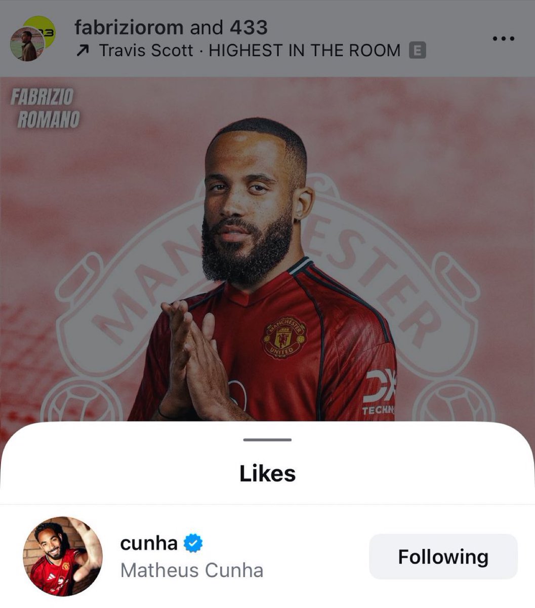 ❤️🇧🇷 Matheus Cunha approves Bryan Mbeumo as nea Man United signing. 🤝🏻
