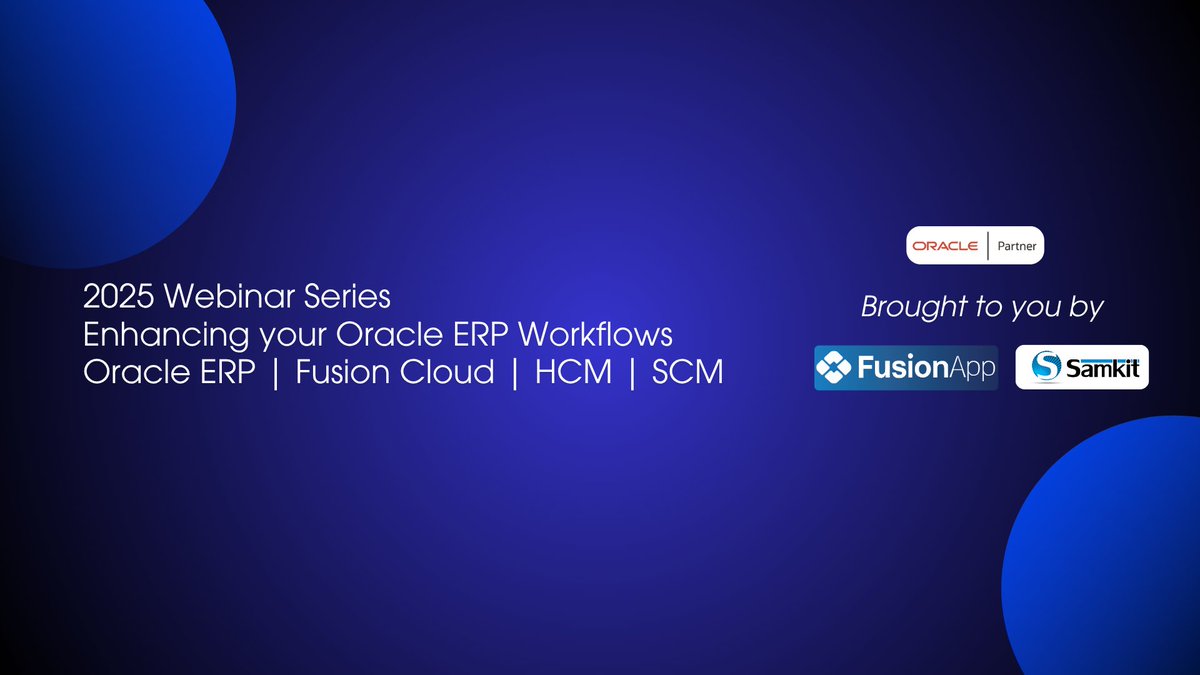 samkitinfoltd's tweet photo. Join us in our 2025 Webinar Series as we explore smarter ways to automate risk management, improve compliance, and boost efficiency across Oracle ERP, Fusion Cloud, HCM, and SCM.
🔗 https://t.co/BQU3N4fdwZ
#OracleERP #OracleFusion #RiskManagement #Compliance #Samkit #Webinar https://t.co/nSp6lpDn6p