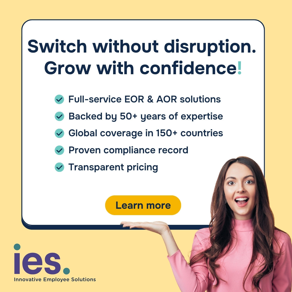 Tafiero's tweet photo. Switching your #EOR or #AOR shouldn’t mean disruption.

With @InnovativeES you get:
✔️ #FullServiceEOR &amp; AOR
🌍 150+ countries
📜 50+ years of expertise
💡 #TransparentPricing
Grow globally — without the chaos.

Get your plan: https://t.co/nYcGVHbSAj
#SwitchEOR #GlobalHiring #IES https://t.co/bRZM6bHyKj