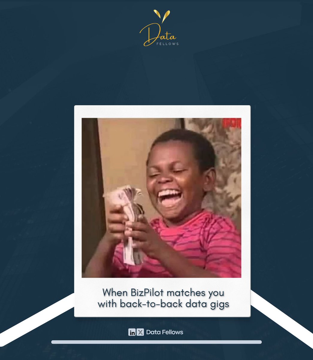 DatafellowsInfo's tweet image. BizPilot is not your regular platform – we match you with real opportunities, fast.

💡 Data Pros, it’s time to stop hustling the hard way.
💻 Sign up at datafellowsai.com
Retweet and Tag your data friend.

#BizPilot #Data #Tech #DataFellows #DataJobs