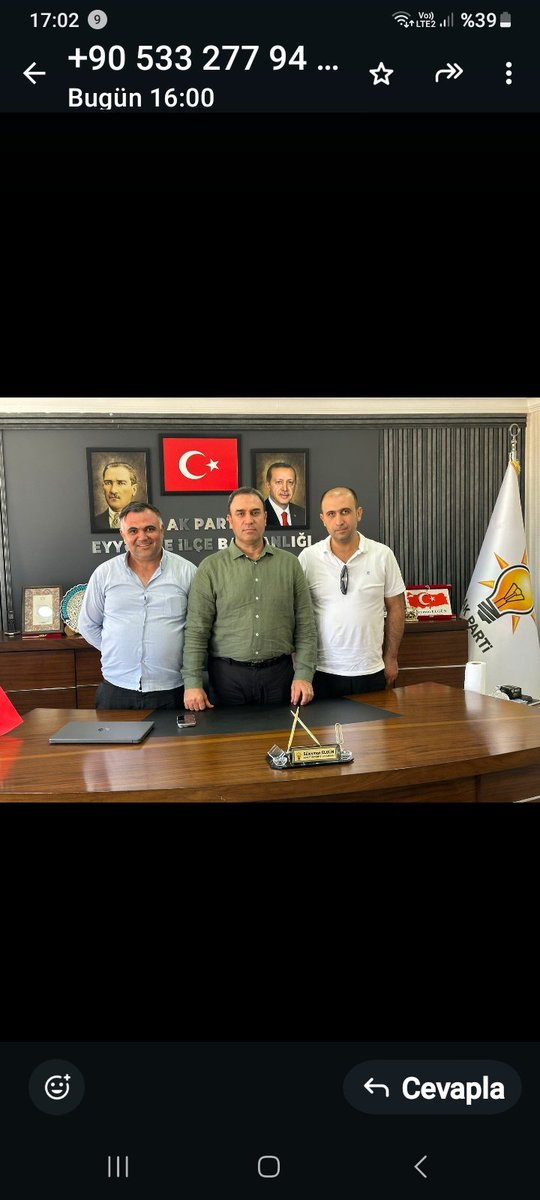 Akparti eyyubiye ilçe başkanı ziyaret ettik. Misafirperverlikleri için ilçe başkanımız <a href="/ElgunSuleyman/">Suleyman Elgün 🇹🇷🌹</a> a ve tüm teşkilat mensuplarımıza gönülden teşekkür ediyor. Çalışmaların dan basarilar diliyorum