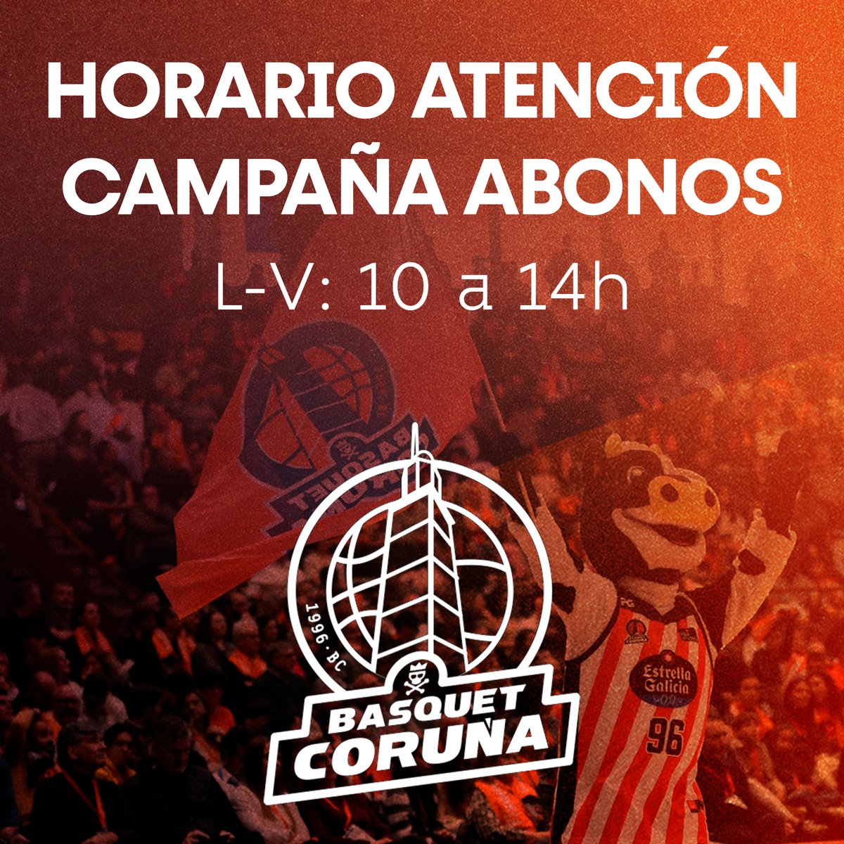basquetcoruna's tweet image. 🚨 Desde el próximo lunes 21 de julio iniciamos horario de verano en la atención de la campaña de abonos.
⚠ L-V: De 10 a 14h en nuestra oficina de Arquitecto Rey Pedreira y en los teléfonos 981 264 022/604 088 806
Podrás seguir formalizando tu abono online las 24 hs del día…