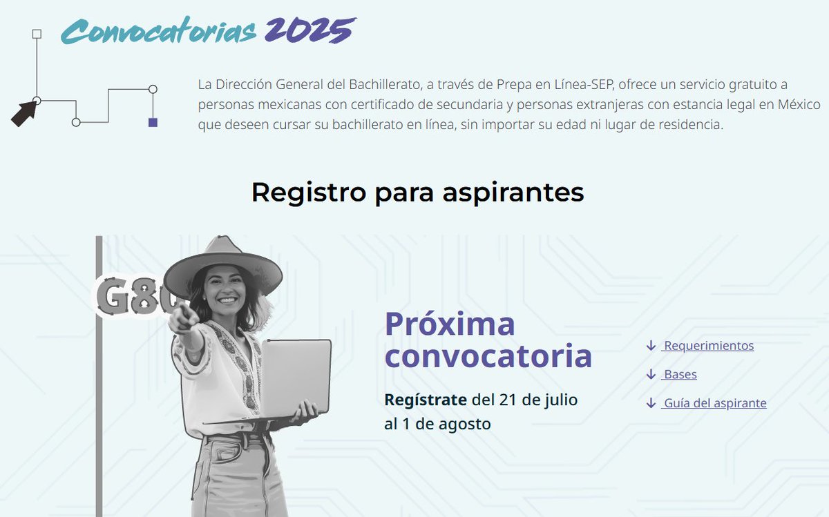 ¿Eres de 🇲🇽 y vives en el extranjero? Te invitamos a conocer la convocatoria de <a href="/PrepaLineaSEP/">Prepa en Línea-SEP</a>, programa que ofrece estudios de bachillerato con validez oficial, totalmente gratuito y en línea.
🧑‍🎓📚💻

📅 Regístrate antes del 1 de agosto.

👉 prepaenlinea.sep.gob.mx/convocatorias-…

<a href="/IME_SRE/">IMME</a>