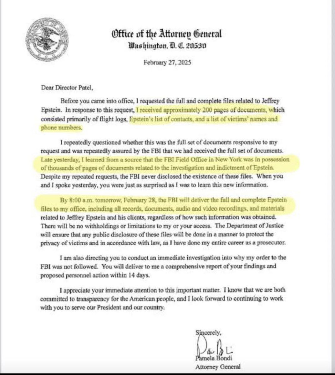 Frank Amari (@frankamari2) on Twitter photo <a href="/SpeakerJohnson/">Speaker Mike Johnson</a> Must read: The Attorney General, February 27, 2025, on the Epstein files: <a href="/SpeakerJohnson/">Speaker Mike Johnson</a> Must read: The Attorney General, February 27, 2025, on the Epstein files: