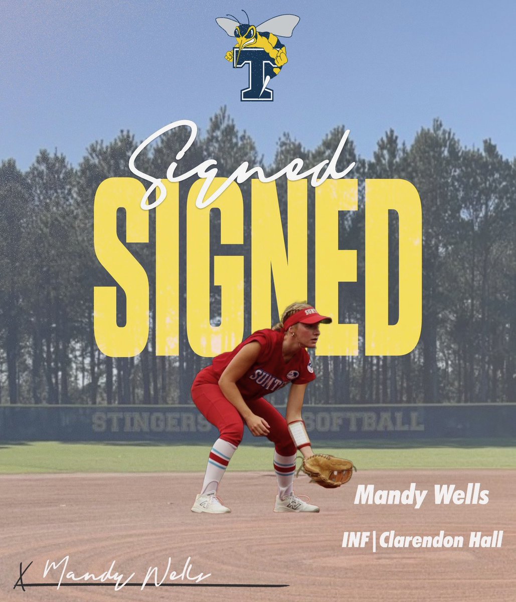 Let’s welcome Infielder Mandy Wells from Clarendon Hall HS! Mandy is a 3 time SCISA AAA State Champ. A 5 year starter for Clarendon Hall, Mandy finished her HS career with a .507 batting average, over 200 hits, and 21 HR’s
#Stingers25 🐝