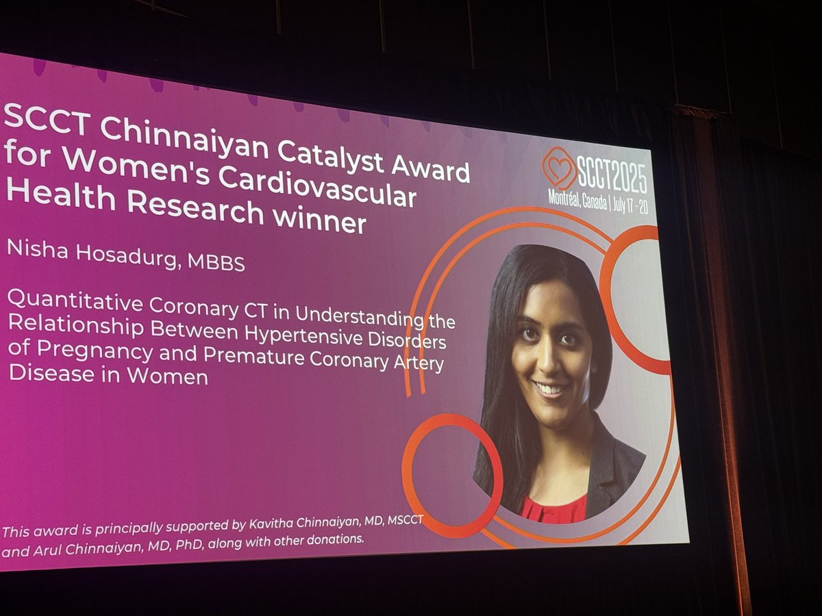Patricia Rodriguez Lozano MD, MS (@prodriguezmd) on Twitter photo Congrats to @NishaHosadurg on receiving the inaugural SCCT Chinnaiyan Catalyst Award! š Her CCTA research on pregnancy-related HTN & early CAD is a huge win for <a href="/UVA/">UVA</a>WomensHeart #SCCT2025 #yesCCT @UVA <a href="/UVACardsFellows/">UVA Cardiology Fellowship</a> <a href="/CardioUva/">UVA Cardio</a> Congrats to @NishaHosadurg on receiving the inaugural SCCT Chinnaiyan Catalyst Award! š Her CCTA research on pregnancy-related HTN & early CAD is a huge win for <a href="/UVA/">UVA</a>WomensHeart #SCCT2025 #yesCCT @UVA <a href="/UVACardsFellows/">UVA Cardiology Fellowship</a> <a href="/CardioUva/">UVA Cardio</a>