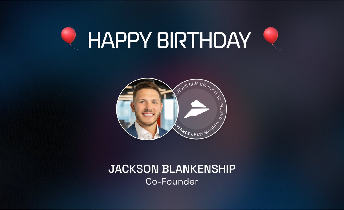 flylance's tweet photo. 🎉 Happy Birthday to Our Co-Founder, Jackson Blankenship! 🎉

Today, we celebrate not just another year around the sun, but the visionary leader and technologist who helped shape Flylance into what it is today. https://t.co/tGfjTPA5Pn