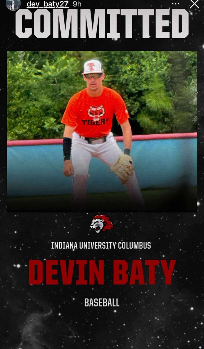 IN-TGRS2026 (@intgrs2026) on Twitter photo <a href="/DevinBaty27/">Devin Baty</a> <a href="/thelumberyard2/">THE LUMBER YARD</a> The Southern Indiana Rawlings Tigers are proud to announce 17U Mach player Devin Baty has committed to Indiana University Columbus. Keep making the Tigers proud kid! <a href="/DevinBaty27/">Devin Baty</a> <a href="/thelumberyard2/">THE LUMBER YARD</a> The Southern Indiana Rawlings Tigers are proud to announce 17U Mach player Devin Baty has committed to Indiana University Columbus. Keep making the Tigers proud kid!