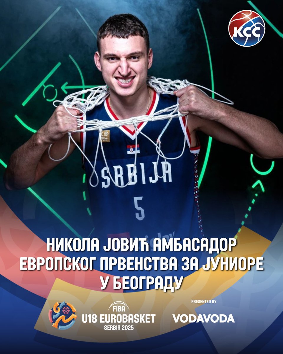 KSSrbije's tweet image. Никола Јовић, репрезентативац Србије и играч Мајами Хита, постао је амбасадор Европског првенства за јуниоре које се од 26. јула до 3. августа одржава у великој и малој Београдској арени.

Све што је Никола рекао прочитајте на линку: kss.rs/nikola-jovic-a…