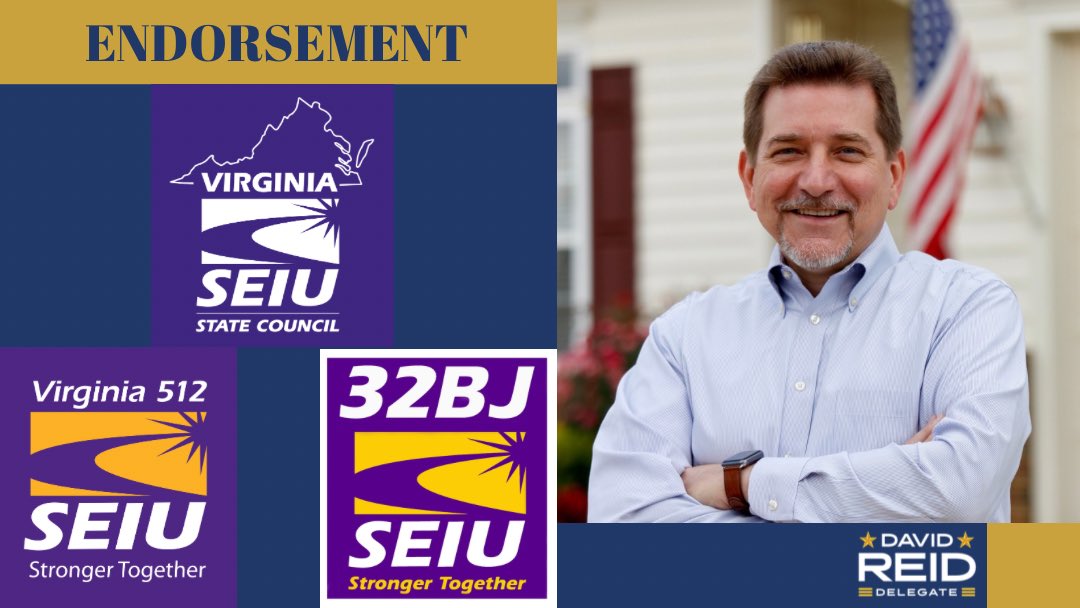 DavidReidVA's tweet image. Honored to earn the endorsement of the @SEIU_Virginia, @32BJSEIU, & @SEIUVA512. I’ll always stand with workers in the fight for fair wages, safe workplaces, & the right to organize
Grateful for their support as we work to build a stronger, more inclusive future for all Virginians