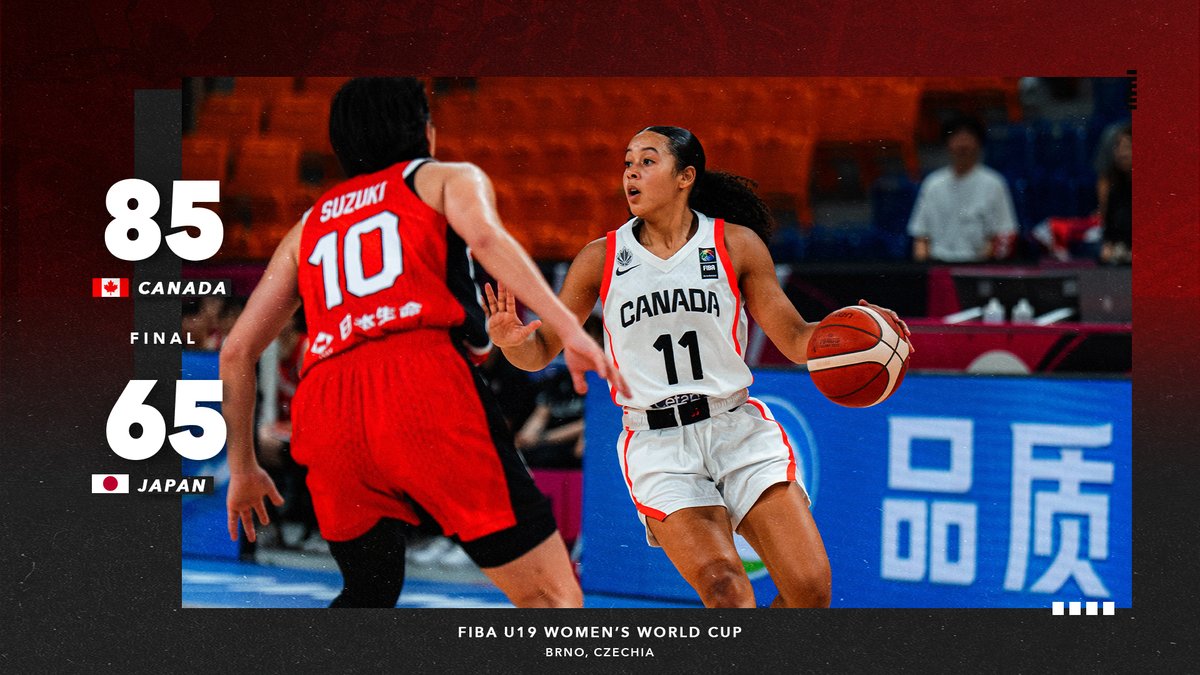 CanBball's tweet image. Canada takes the win and advances to the semifinals of the FIBA U19 Women's World Cup. They'll play Australia tomorrow
Le Canada l’emporte et passe en demi-finale de la Coupe du Monde féminine U19 de la FIBA. L’équipe affrontera l’Australie demain
#U19Women