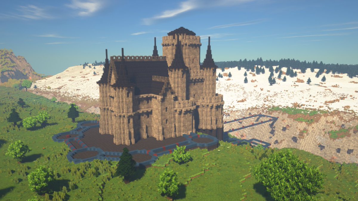 justinia_mc's tweet image. 大橋の町の城塞を建設中
今日は主塔+居館、つまり城の本体部分を作りました
大橋を見張り、橋上を射線に収める城塞なのでとにかく堅牢で質実剛健なイメージで
有事となれば、城に駐屯する「北辺の騎士団」が橋を封鎖し、春の国への敵軍の侵入を防ぎます
#Minecraft
#MiniaTuria