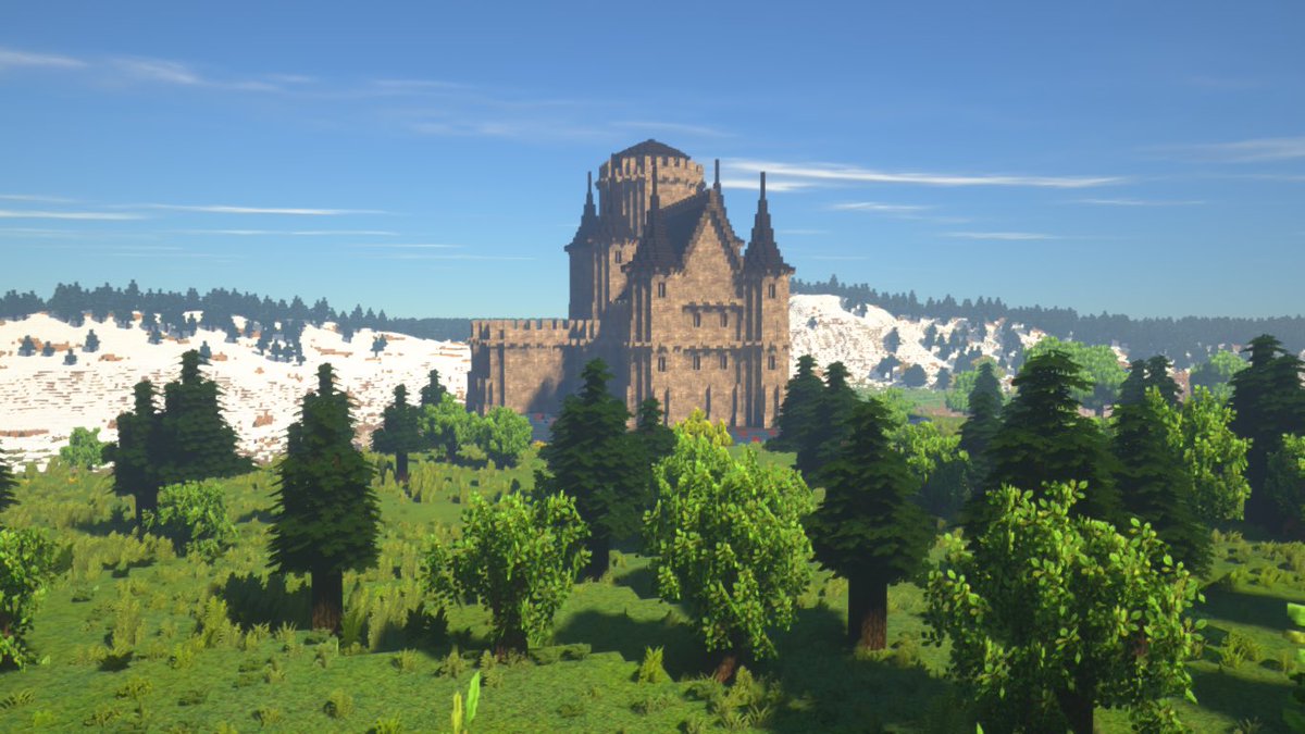 justinia_mc's tweet image. 大橋の町の城塞を建設中
今日は主塔+居館、つまり城の本体部分を作りました
大橋を見張り、橋上を射線に収める城塞なのでとにかく堅牢で質実剛健なイメージで
有事となれば、城に駐屯する「北辺の騎士団」が橋を封鎖し、春の国への敵軍の侵入を防ぎます
#Minecraft
#MiniaTuria