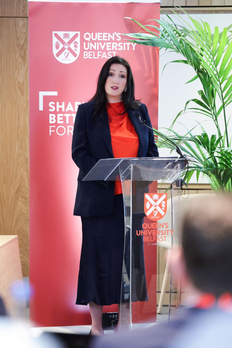 niexecutive's tweet image. Deputy First Minister Emma Little-Pengelly joined key international business leaders and policy makers at the Economic Forum hosted by @QUBelfast Business School.
Giving opening remarks at the event, which focussed on the opportunities AI offers, the Minister said NI was well…